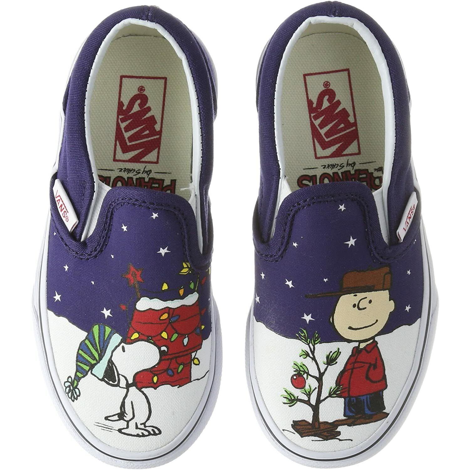 Vans Off The Wall Men`s X Peanuts Charlie Brown Snoopy Christmas Slip-on Shoes
