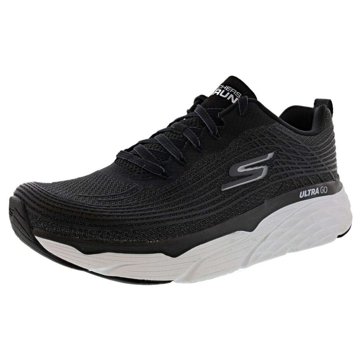 Skechers Men`s Max Cushioning Elite 54430BKW Lace-up Running Shoes BLACK WHITE