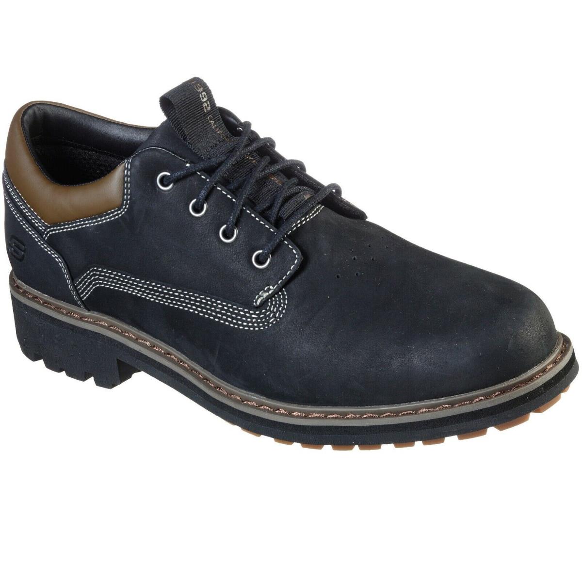 Men`s Skechers Alley Way Kranston Oxford Shoes 204204 /blk Multiple Sizes Black