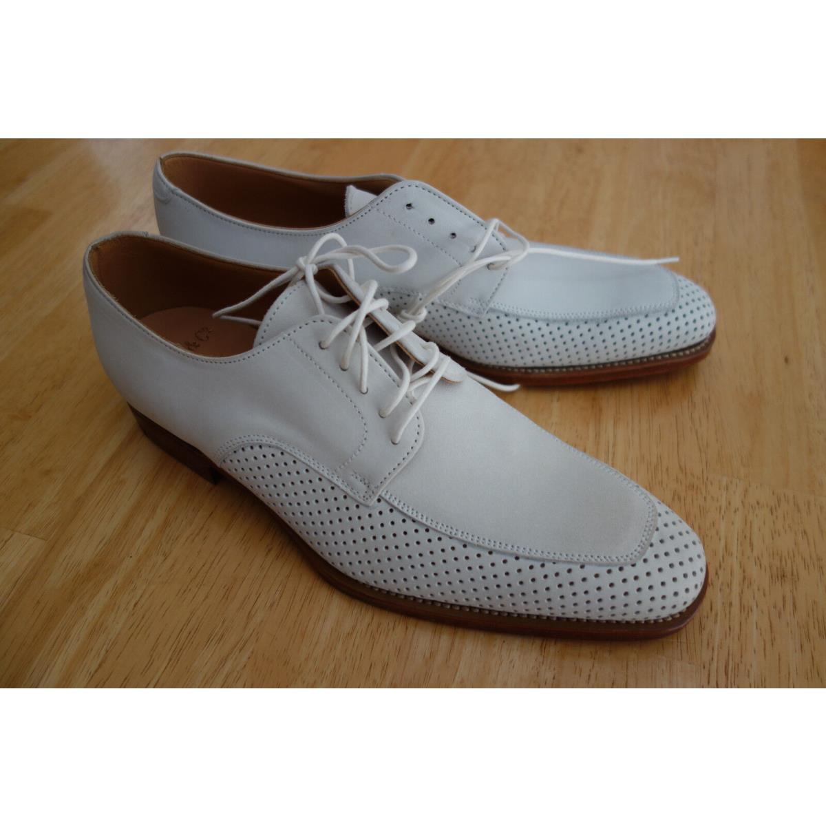 Brooks Brothers White Nubuck Punched Apron Shoe 7.5D