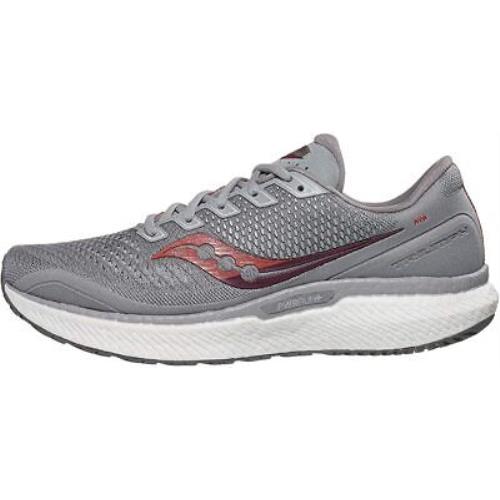 Saucony Mens Triumph 18 Road Running Shoe - Alloy/red - 13