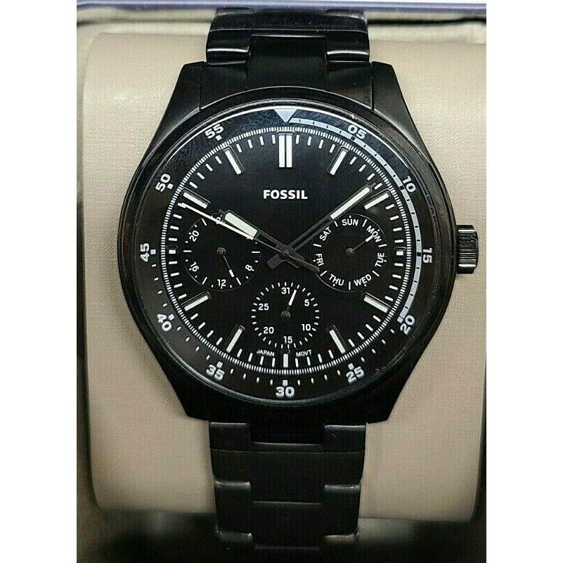 Fossil Belmar Multifunction Black One Size Stainless Steel Quartz Watch FS5576