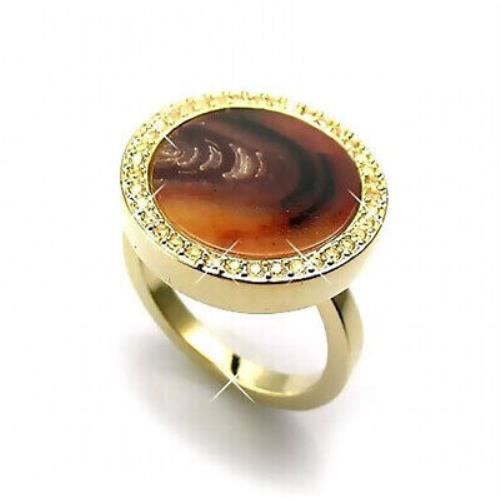 Swarovski Crystal Maestro Ring Tiger Brown Stone Gold Small/52/6 -1073800