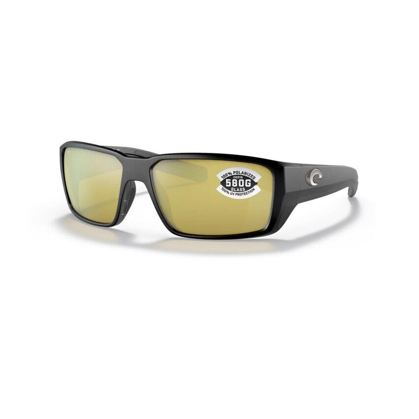 Costa Del Mar Fantail Pro Matte Black / Sunrise Silver Mirror Glass 580G - Frame: Black, Lens: Sunrise Silver