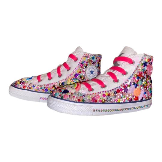 Bedazzled Toddler Candyland High Top Converse All Star Rhinestone Birthday Shoes
