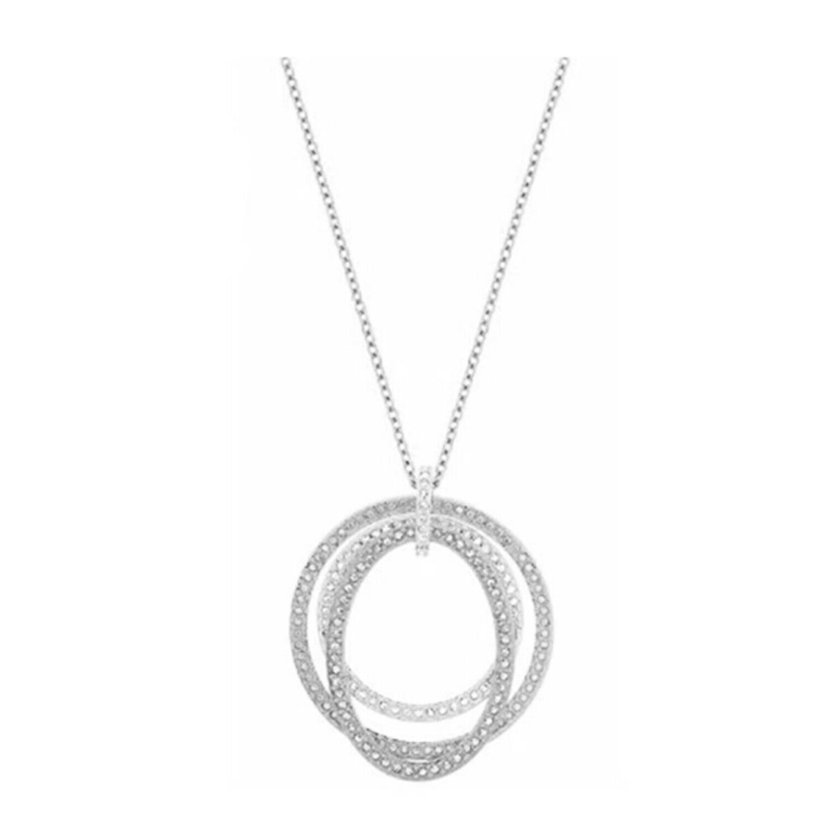 Swarovski Clear Crystal Hoola Hoop Pendant Necklace Rhodium -5022429