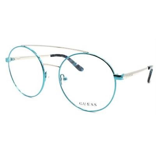 Guess GU2714 084 Women`s Eyeglasses Frames Aviator 52-18-135 Shiny Light Blue