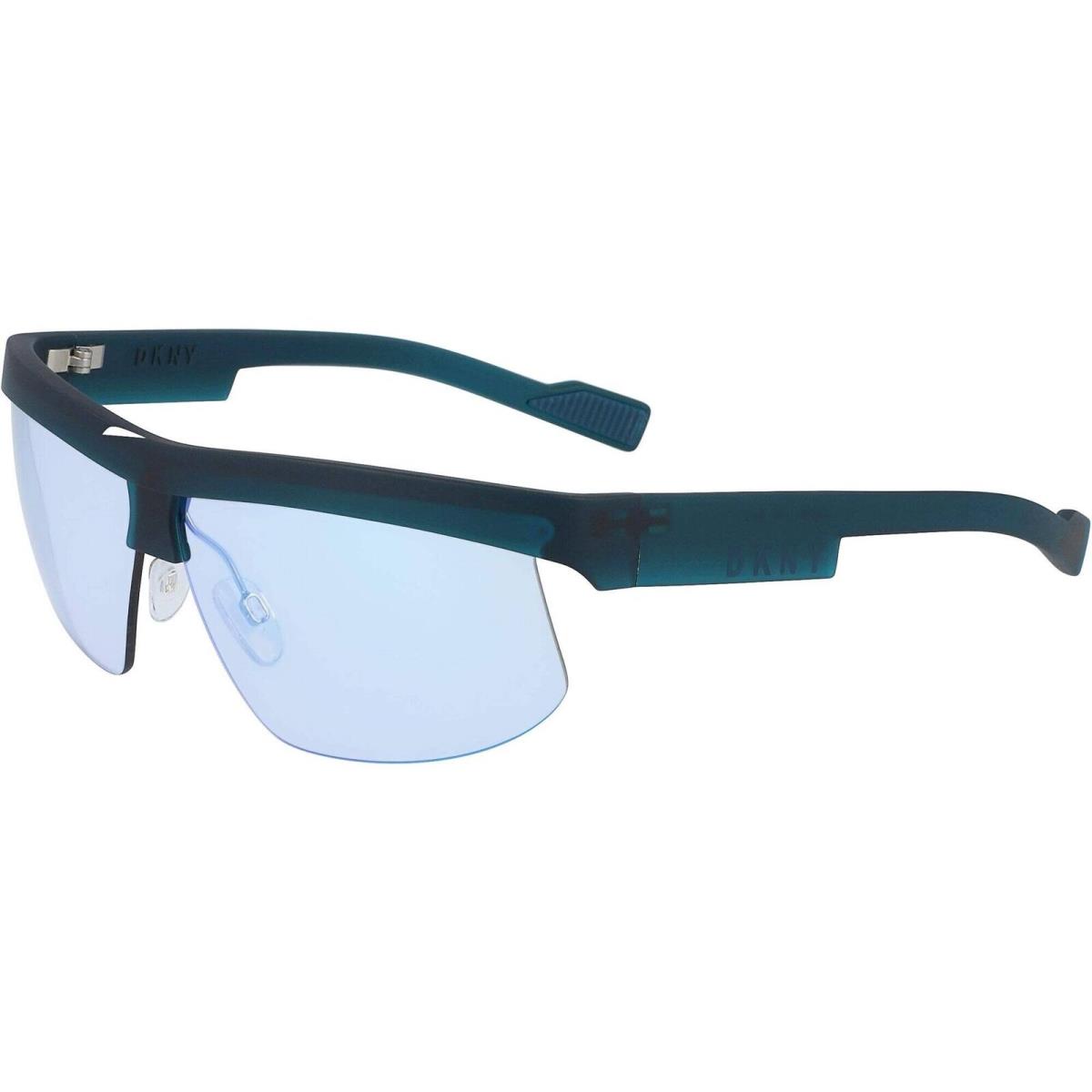 Dkny Unisex Sunglasses Teal Plastic Half Rim Wraparound Frame Dkny DK515S 330