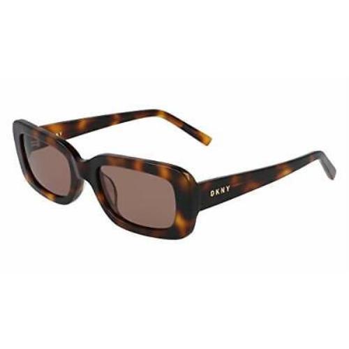 Dkny DK514S 240 Soft Tortoise Rectangular Sunglasses with Brown Lens Case