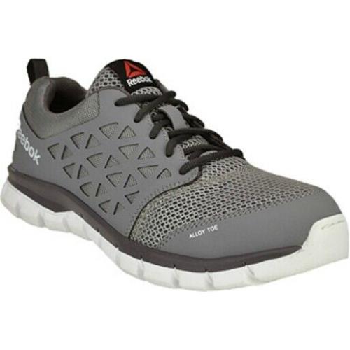 Reebok Alloy Toe Work Shoe Gray Wide EH Rated Slip Resistant 6 to 15