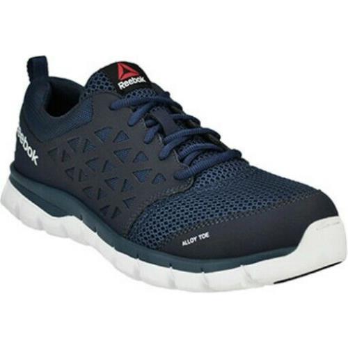 Reebok Alloy Toe Work Shoe Navy Wide EH Rated Slip Resistant 6 to 15