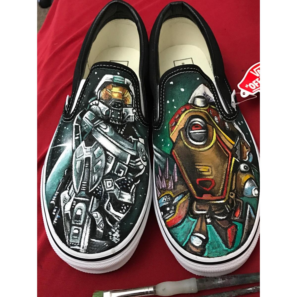 Perpetuo Excesivo paleta Custom Tattoo Hand Painted Men`s Sneakers Vans Slip Ons Game Shoes Gamer |  054160852115 - Vans shoes Gamer - Multi-Color | SporTipTop