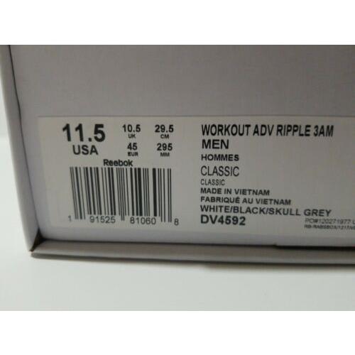 Reebok shoes Workout Adv Ripple - White , White Black Skull Grey Manufacturer 10