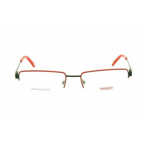 Carrera CA 7554 OF0 Red Black Semi Rimless Metal Eyeglasses Frame 52-18-135 RX - Black, Frame: Black, Lens: