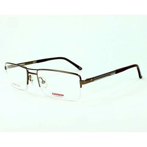 Carrera CA 7546 J7D Brown Metal Semi Rimless Eyeglasses Frame 54-18-140 Aviator