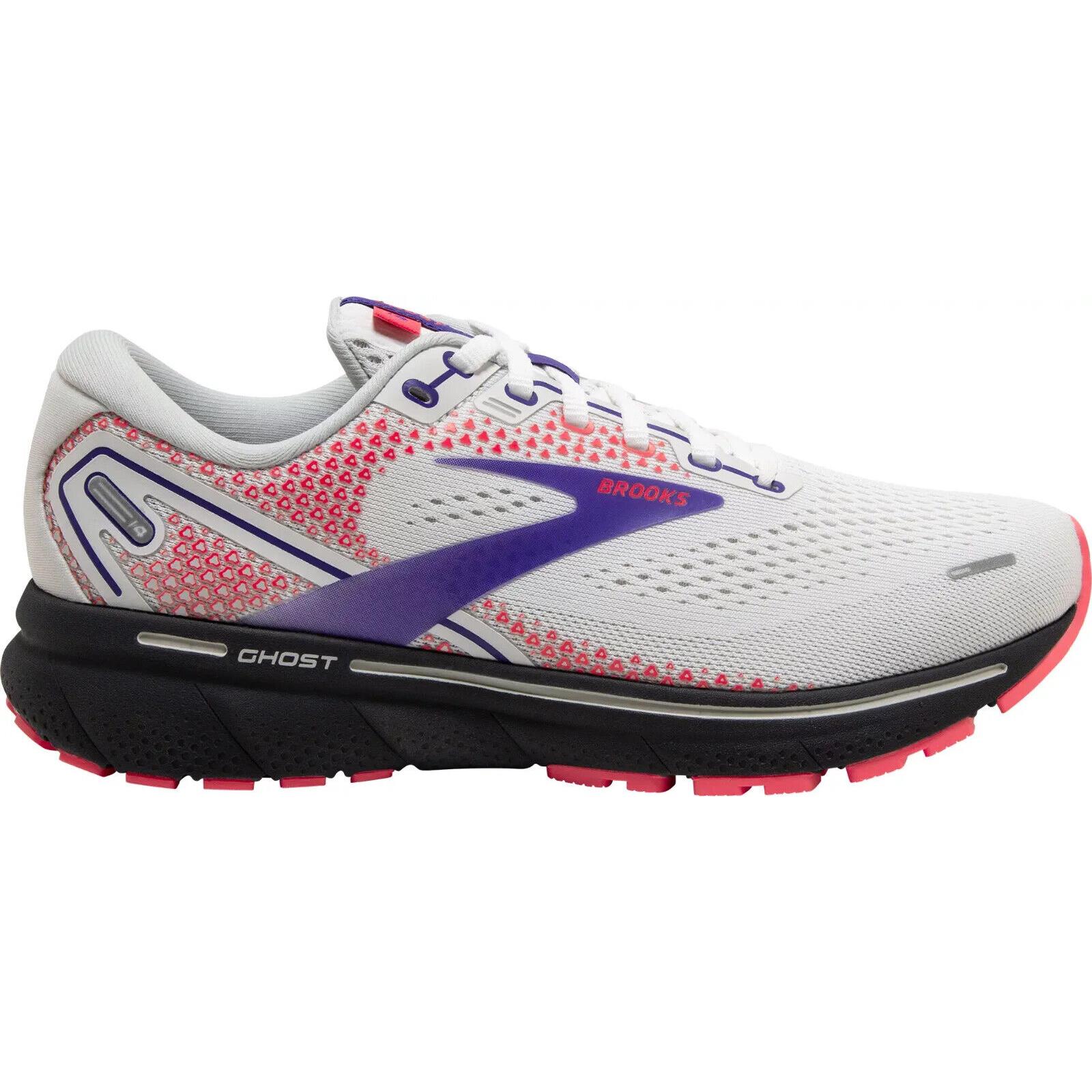 Brooks Ghost 14 Women`s Running Shoes White Red Purple US Sizes 6-11