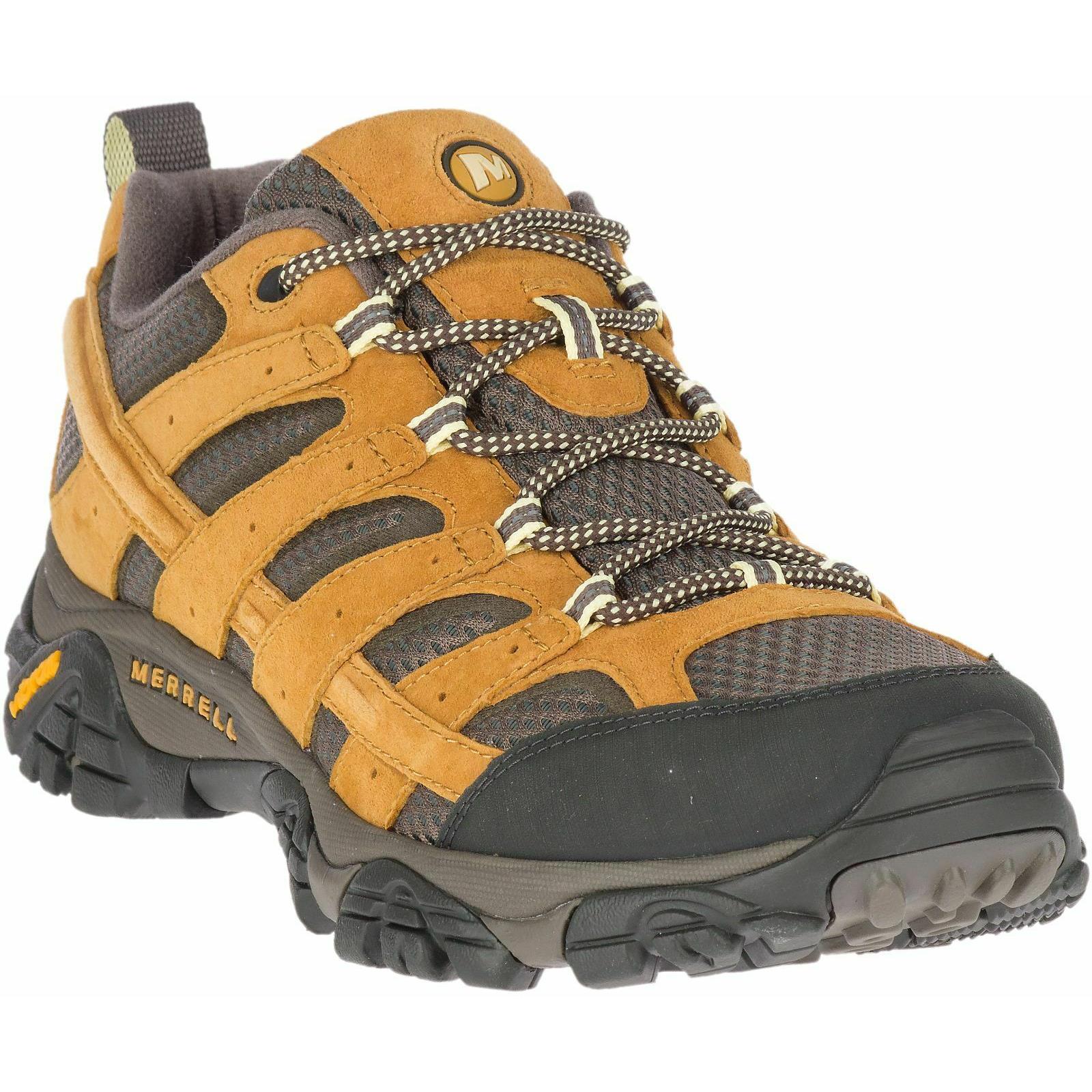 Merrell Men`s Shock Absorbing Hiking Athletic Lightweight Leather Shoes Gold
