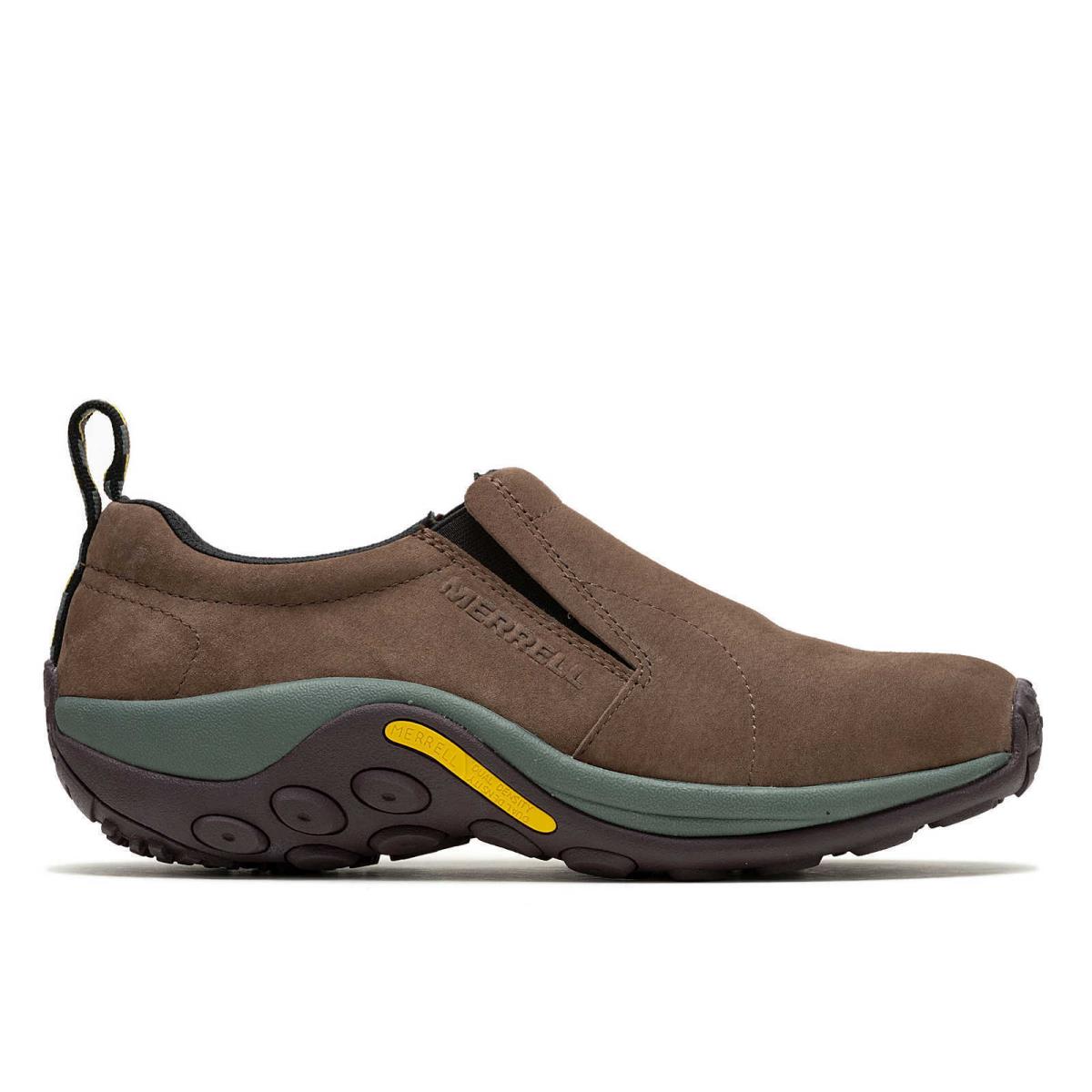 Merrell Jungle Moc Water Resistant Shock Absorbing Suede Slip-on Men`s Shoes BRACKEN/FOREST