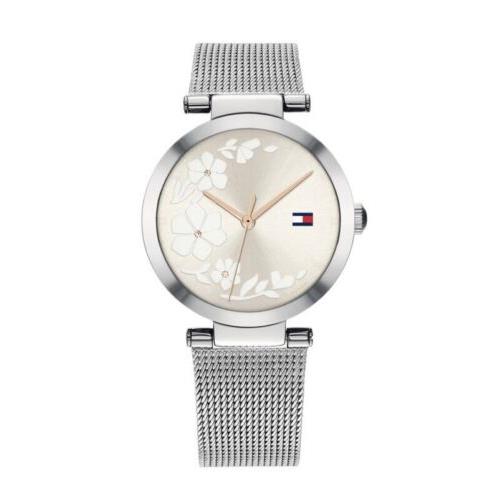 Tommy Hilfiger Mesh Ladies Analog Business Silver Band 1782238