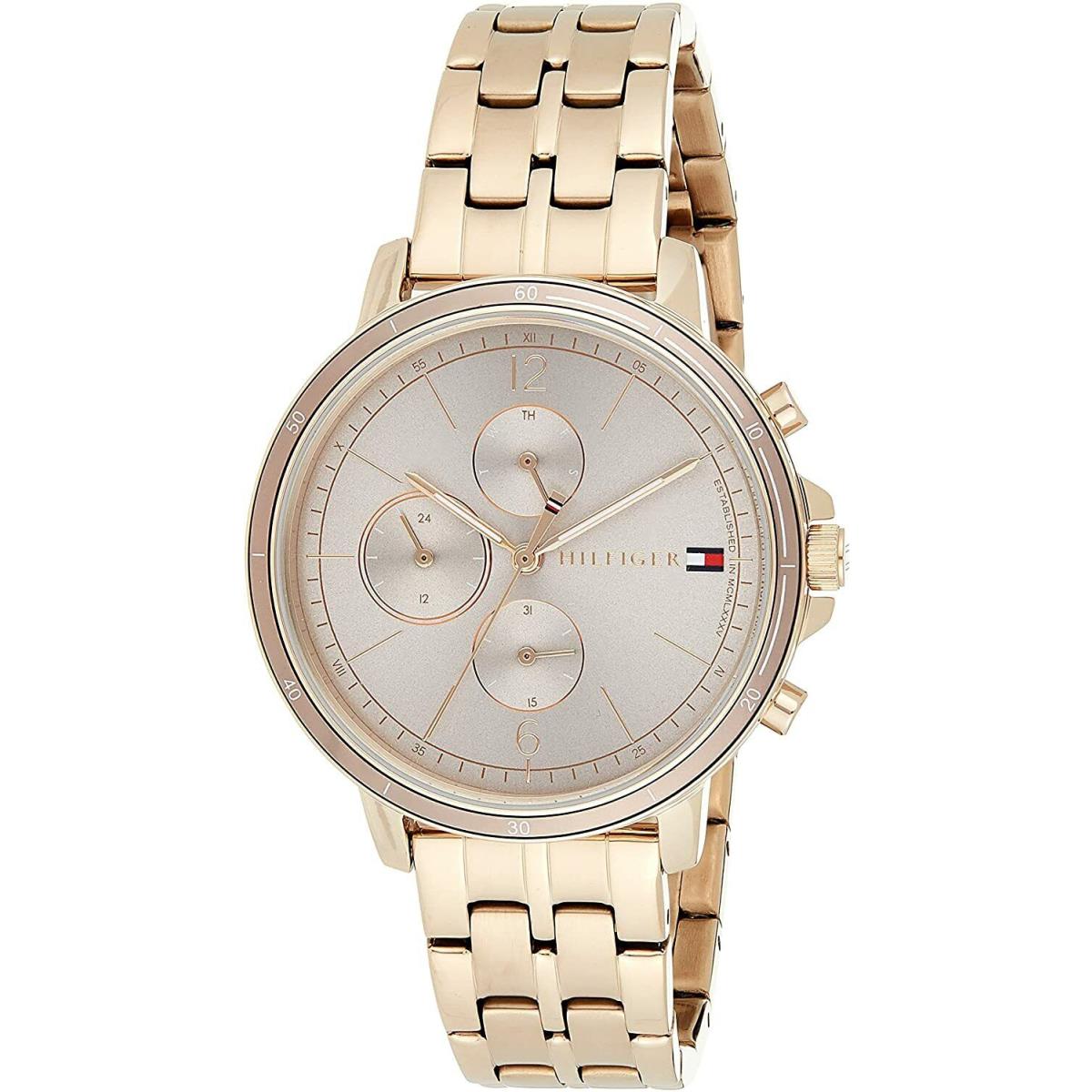 Tommy Hilfiger 1782190 Rose Gold Tone Day Date Womens Classic Casual Sport Watch