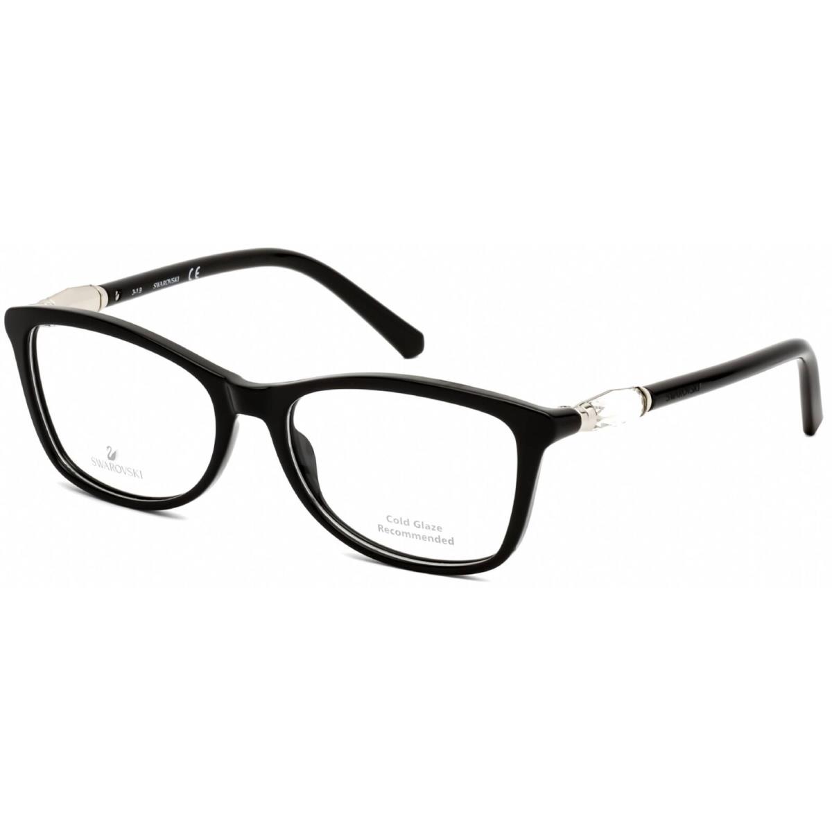 Swarovski Women`s Eyeglasses Shiny Black Cat Eye Plastic Frame SK5336 001