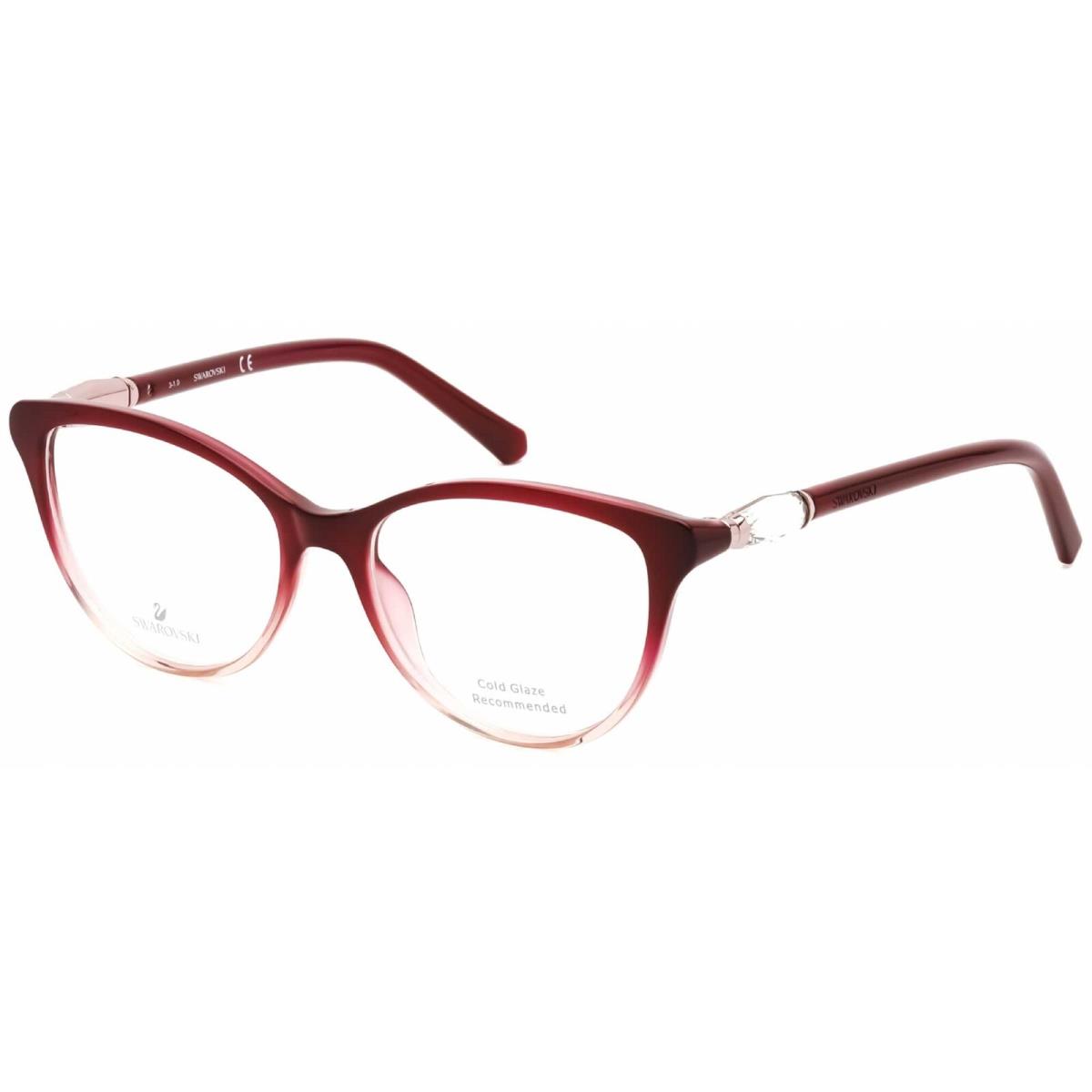 Swarovski Women`s Eyeglasses Bordeaux Full-rim Cat-eye Plastic Frame SK5311 071