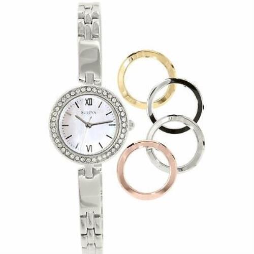 Bulova 98X107 25MM Women`s Crystal Stainless Steel Watch