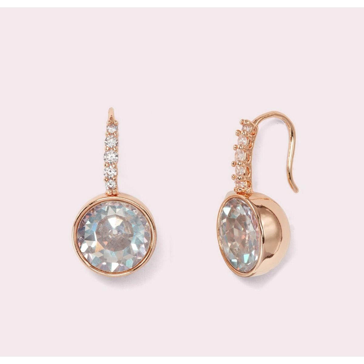 Kate Spade Gold-plated Drop Earrings Color: Clear/rose Gold