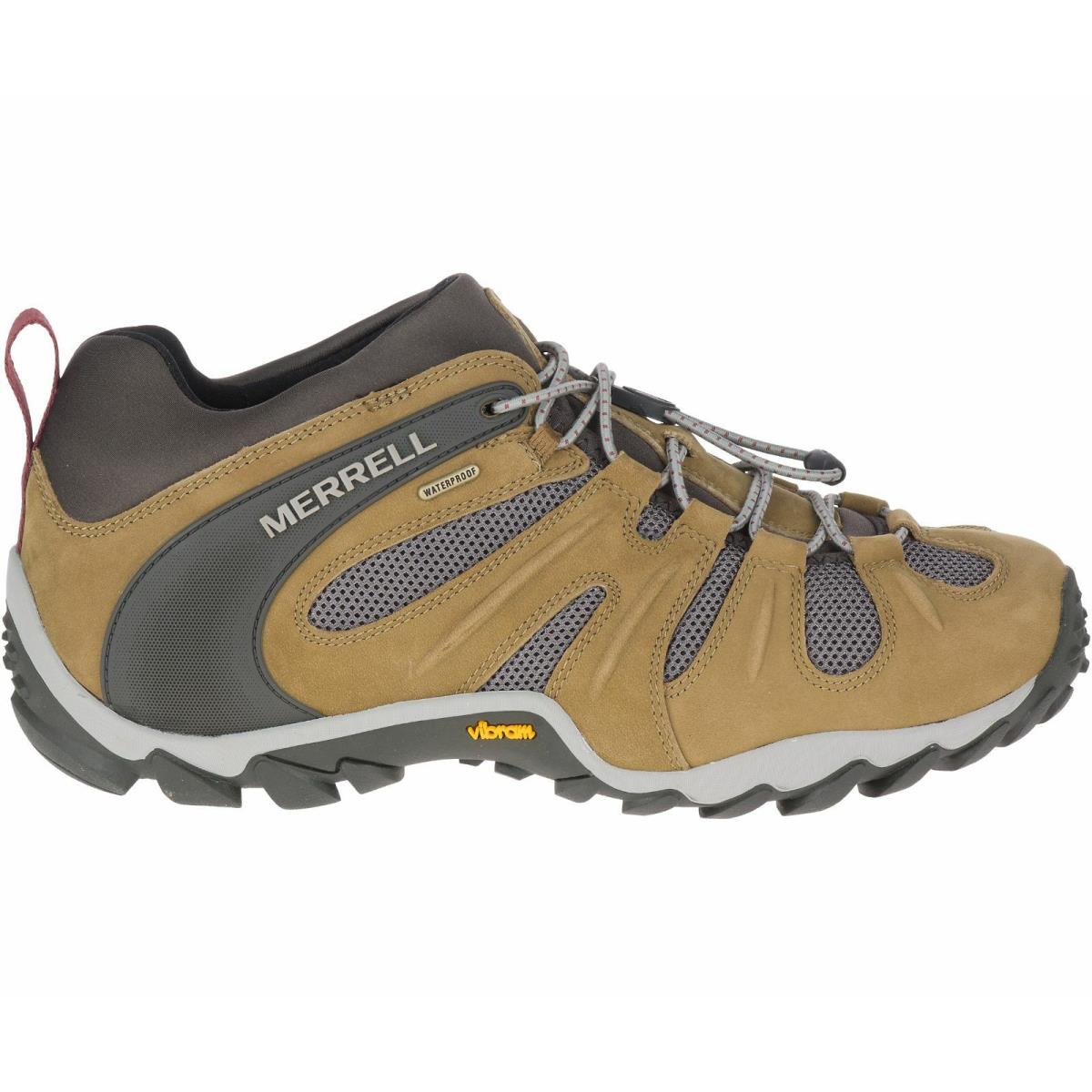 Merrell Men`s Waterproof Shock Absorbing Moisture Wicking Hiking Leather Shoes WATERPROOF Batternut