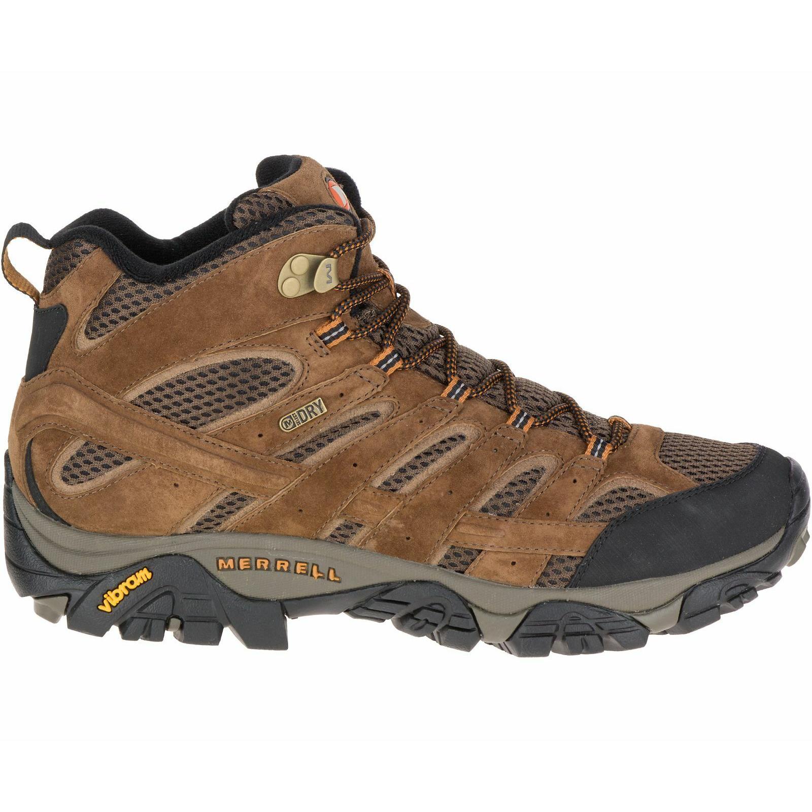 Merrell Men`s Waterproof Shock Absorbing Moisture Wicking Hiking Leather Shoes Earth