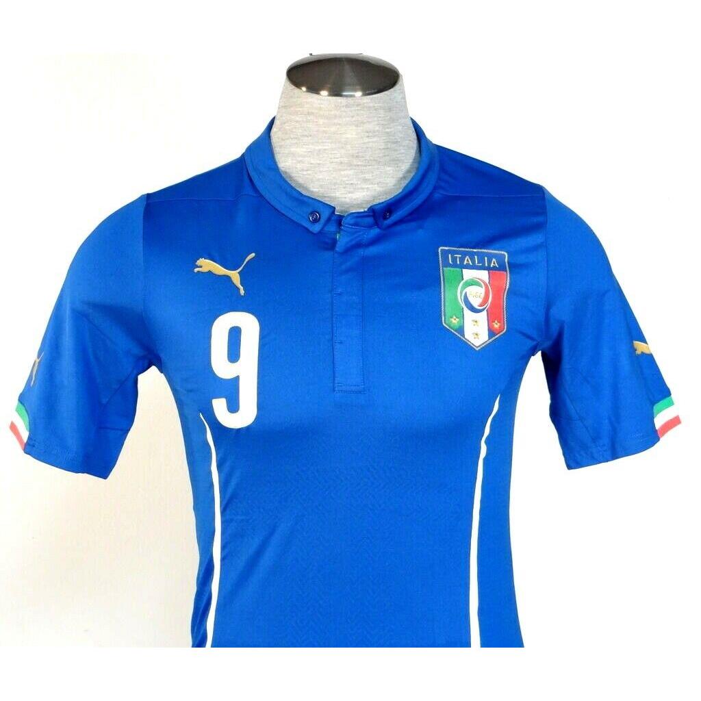 Puma Balotelli Figc Italia National Football Team Slim Fit Blue Jersey Men`s