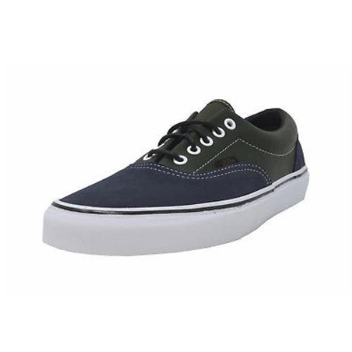 Vans Era Navy Blue Suede Green Leather Lace Up Sneakers Adult Men Shoes