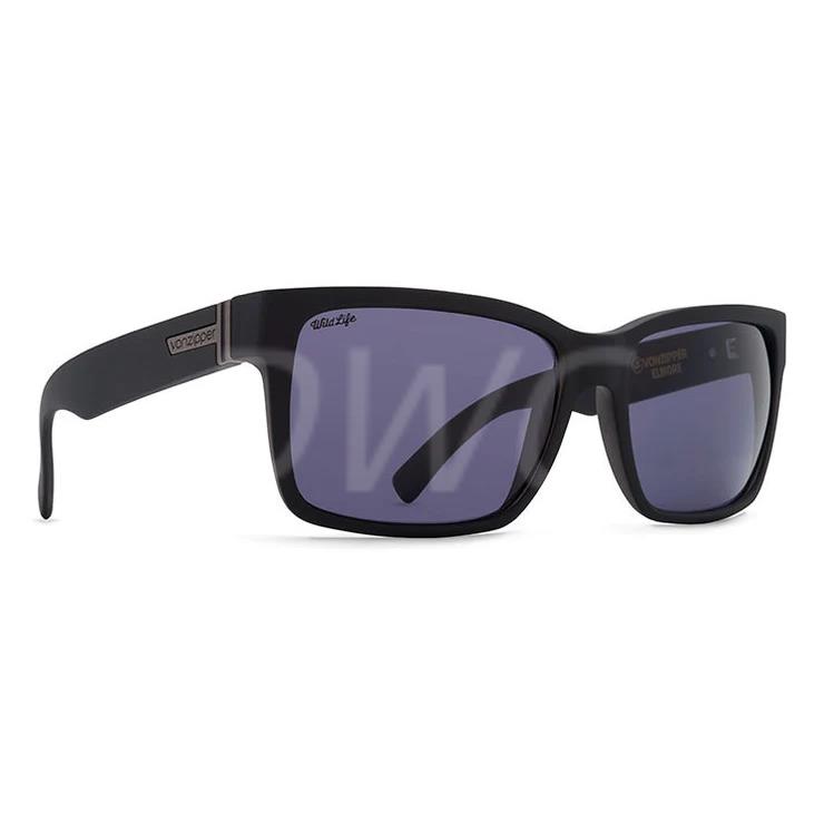 Von Zipper Elmore Sunglasses - Black Gloss / Wildlife Vintage Grey Polarized - Blacks Frame, Grays Lens