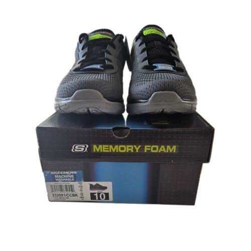 Men`s Skechers Memory Foam Track Moulton Shoe - 232081 -charcoal/blk Size 10