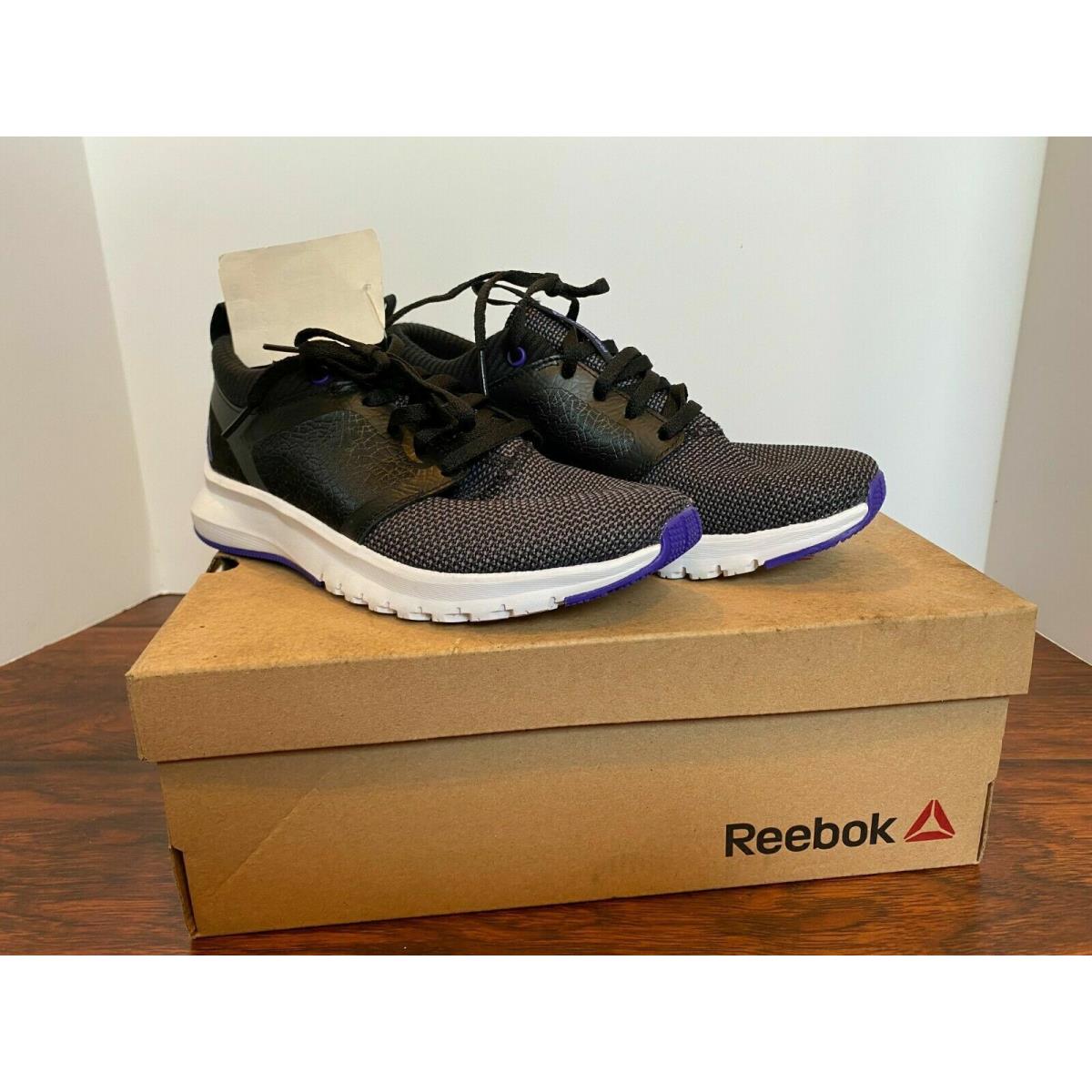 Reebok Women`s Print Athlux Shatr Running Shoes Black/white/purple