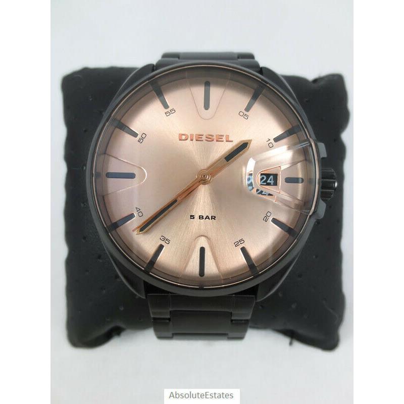 Diesel MS9 Black Stainless Steel Rose Gold Mans Watch DZ1904