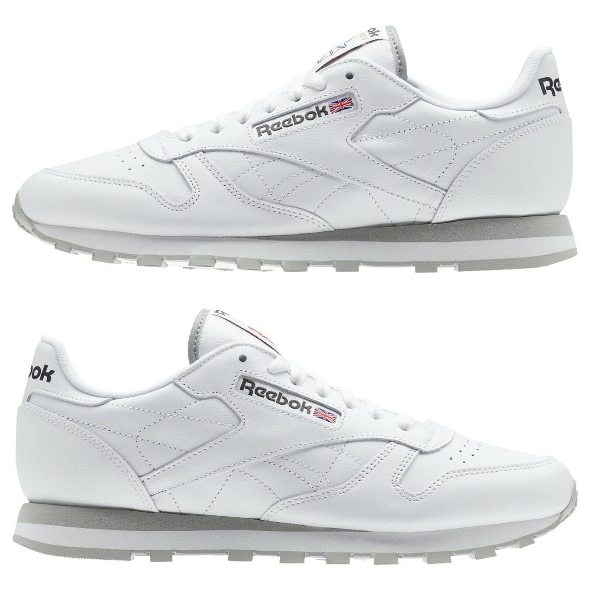 Reebok Classic Leather 101 White Grey Red Mens Shoes Fashion Sneakers Sizes 