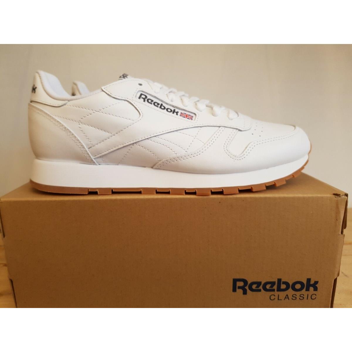 Reebok Classic Cuir Blanc Gum Homme Running Baskets Chaussures de tennis 49797 