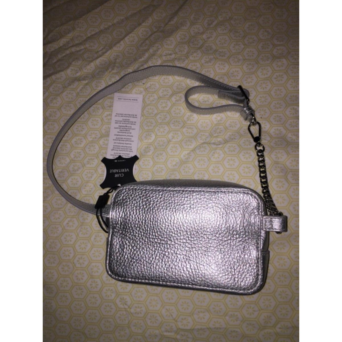 Grund Mug alias Lacoste Metallic Silver Leather Zip Waist Bag w/ Strap 6 Square NF3245NJ - Lacoste  bag - 193869470425 | Fash Brands