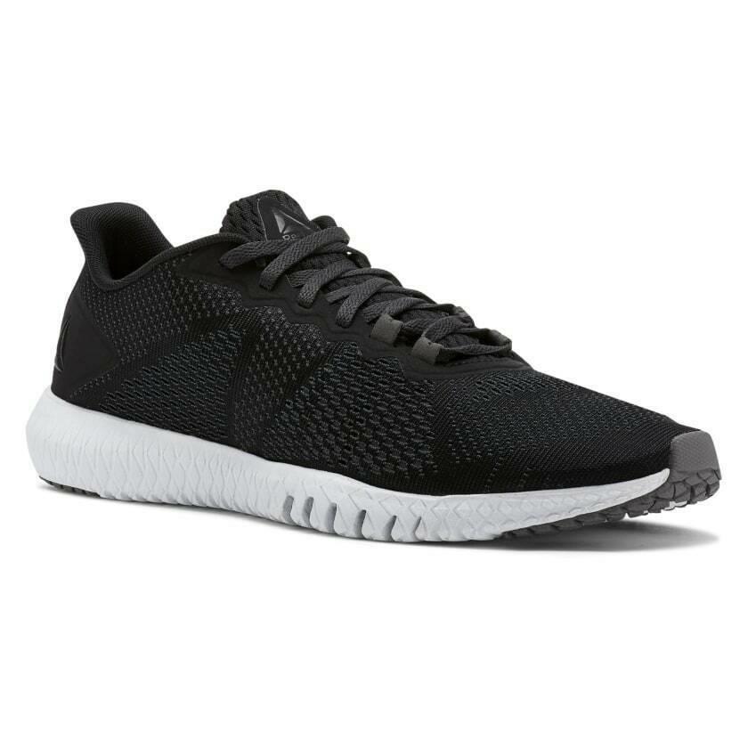 Reebok Flexagon Men`s Training Shoes Size 9.5 Black / White / Shark / Coal