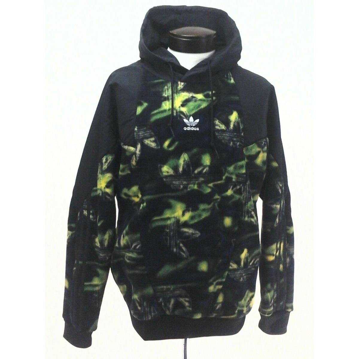 Adidas Big Trefoil Allover Print Hoodie Jacket Black Green Purple