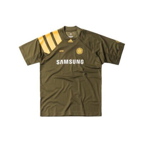 Kith x Adidas Men`s LA Rays Game Jersey Small Olive Green