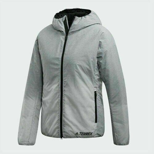 Adidas Terrex Windweave Insulated Hooded Jacket Women`s S Gray Winter Coat