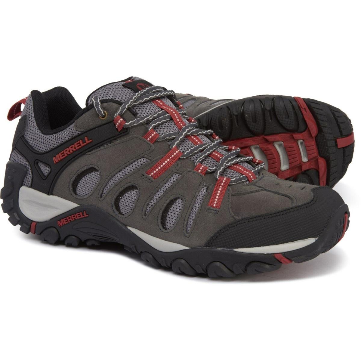 Men`s Merrell Crosslander Vent Hiking Shoes J362583C J343406C Granite/Red Ochre