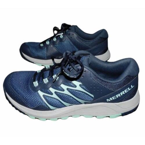 Womens Merrell Wildwood Navy Hiking Trail Run Outdoor Shoes Sneaker J5066800