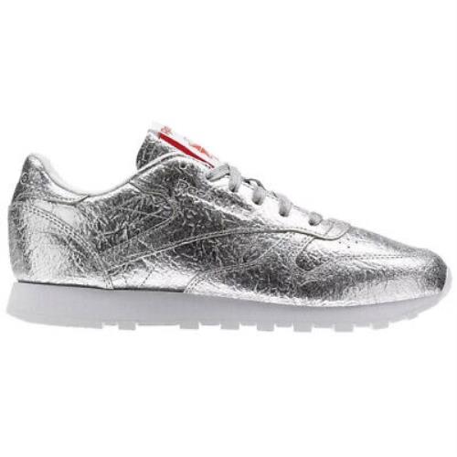 Reebok Classic Leather HD BS5115 Silver Metallic White Athletic Shoes Size 7