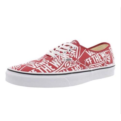 Vans Doheny Off The Wall Low Top Repeat Graphic Skate Shoes Red Men s Size 10.5