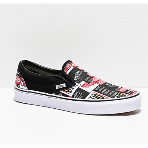 Vans Classic Slip On Off The Wall Branding Shoes 9.5