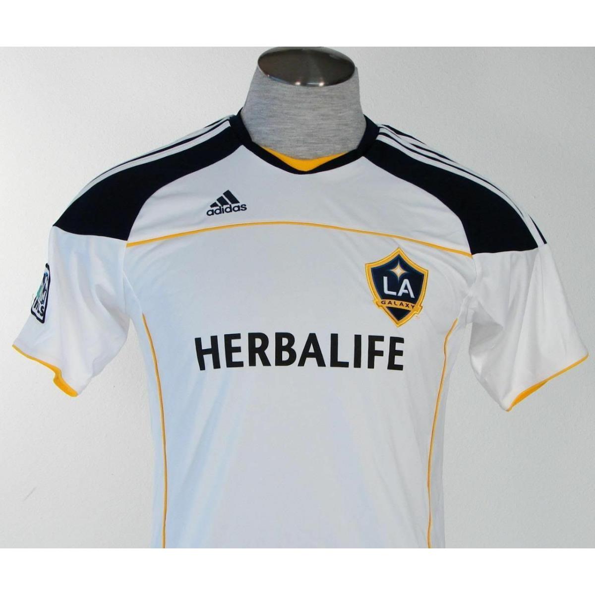 Adidas Climalite LA Galaxy Short Sleeve White Soccer Football Jersey Men`s