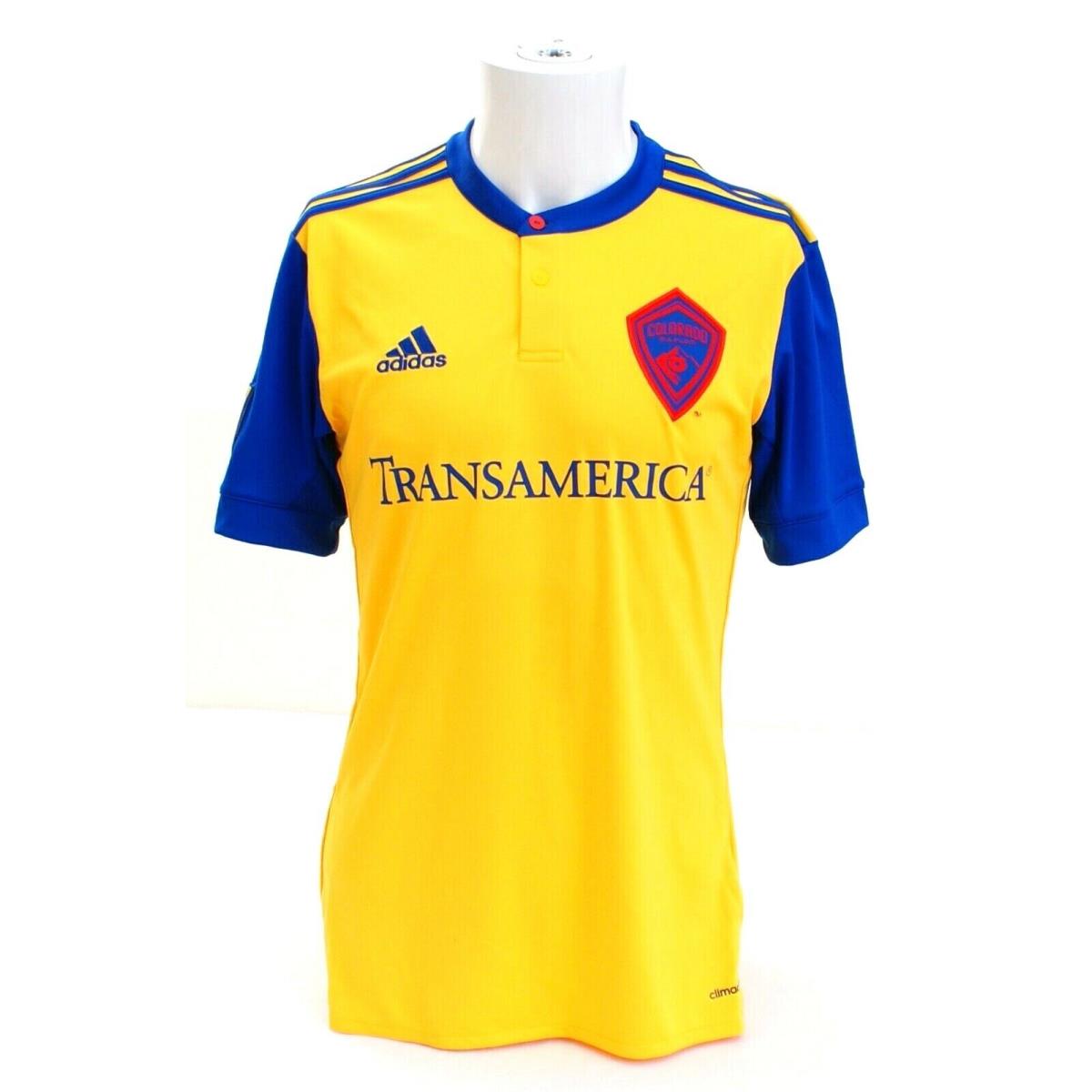 Adidas Climacool Yellow Gold Colorado Rapids Soccer Jersey Men`s